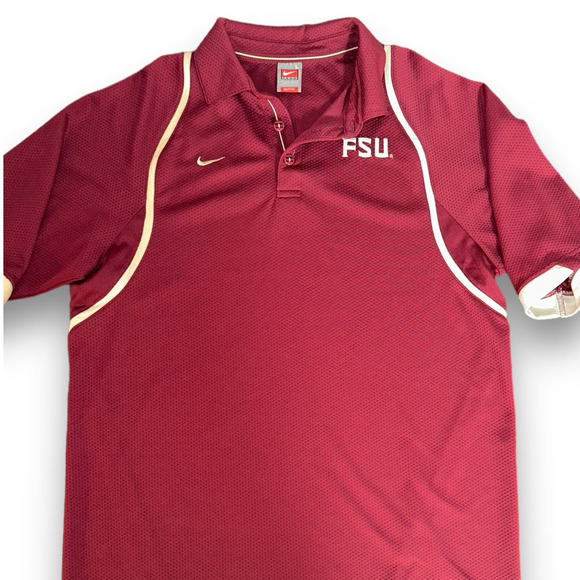 Nike Fit-Dry Mens FSU Florida State Seminoles Football Coaches‎ Polo Shirt L - Picture 2 of 5